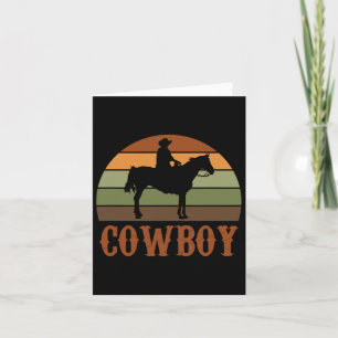Retro Horseback Riding Rodeo Western Horse Cowboy Card