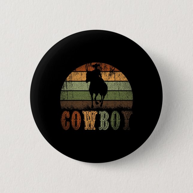 Retro Horseback Riding Rodeo Western Line Dance Ho 6 Cm Round Badge (Front)