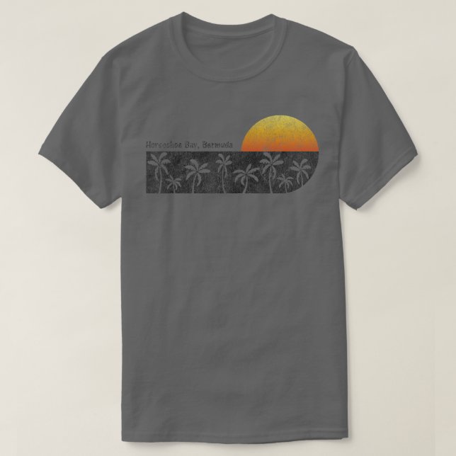 Retro Horseshoe Bay Bermuda Beach Sunset  T-Shirt (Design Front)