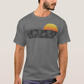 Retro Horseshoe Bay Bermuda Beach Sunset  T-Shirt
