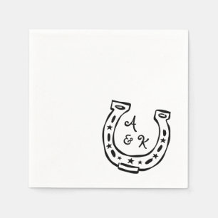 Retro Horseshoe Western Wedding Napkin