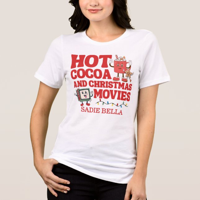 Retro Hot Cocoa And Christmas Movies Tri-Blend Shirt (Front)