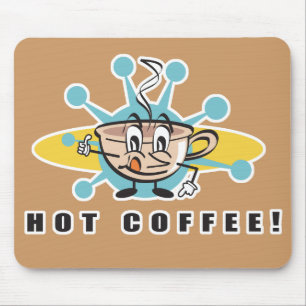 retro hot coffee design mouse pad