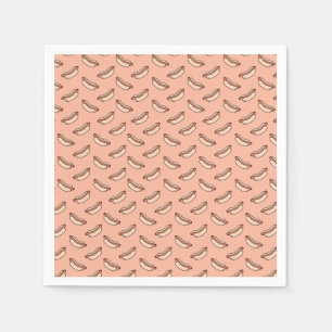 Retro Hot Dog Seamless Pattern Napkin
