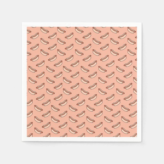 Retro Hot Dog Seamless Pattern Napkin (Front)