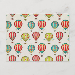 Retro Hot Hair Balloons Postcard