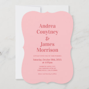 Retro Hot Pink Funky wedding Invitation
