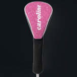 Retro Hot Pink Glitter Sparkle y2k Personalised Golf Head Cover<br><div class="desc">Elevate your golf game with this Retro Y2K Hot Pink Glitter Sparkle Personalised Name Golf Head Cover. Featuring a vibrant hot pink colour with glitter and sparkle, this head cover combines a simple, cute, and colourful style with a fun, unique aesthetic. Perfect for a touch of 80s and 90s nostalgia,...</div>