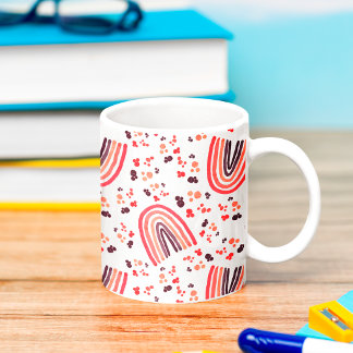 Retro Hot Pink Purple Abstract Rainbow Watercolor Coffee Mug