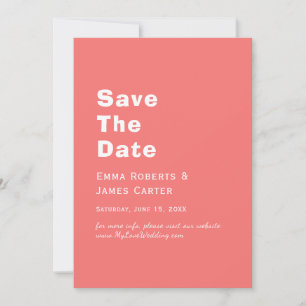Retro Hot Pink Save the Date Card