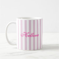 Retro Hot Pink White Stripes Custom Name