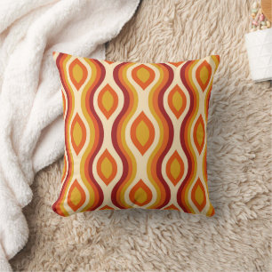 Retro Hourglass Ogee in orange, Yellow Pattern  Cushion