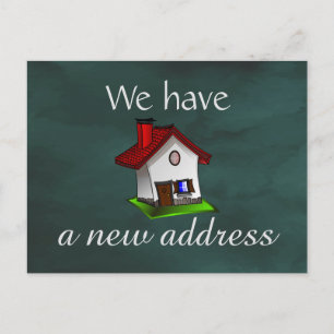 Retro House Change of Address Announcement Postcar Postcard
