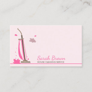 Retro House Cleaning Vacuum Cleaner Profession Business Card