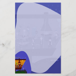 Retro House Party Fun Jet Set Art Design Stationery