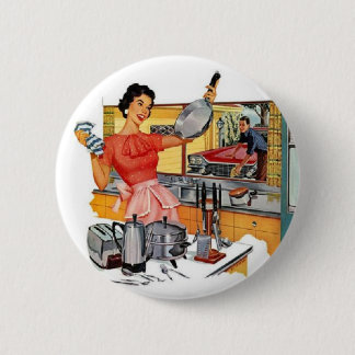 Retro Housewife 6 Cm Round Badge