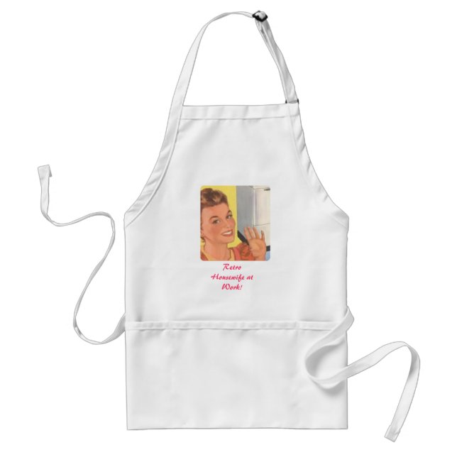 Retro Housewife at Work! Standard Apron (Front)