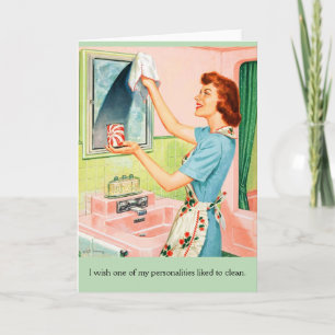 Retro Housewife - Doesn't Like Cleaning, Card