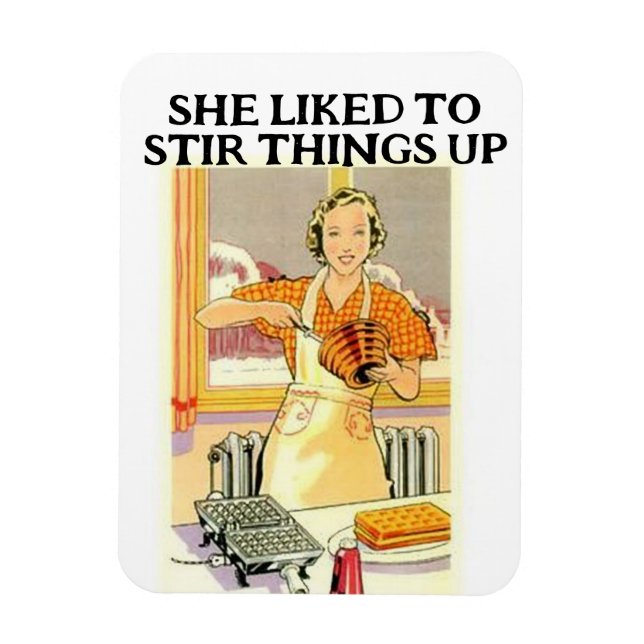 RETRO HOUSEWIFE FUNNY MAGNET (Vertical)