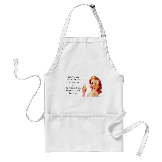 Retro Housewife Funny Quote Drinking Apron (Front)