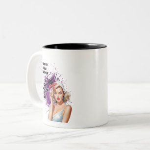 Retro Housewife Humour Blonde Pin-up Girl Two-Tone Coffee Mug