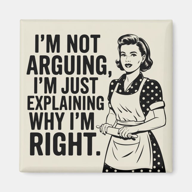 Retro Housewife Magnet Funny  (Front)