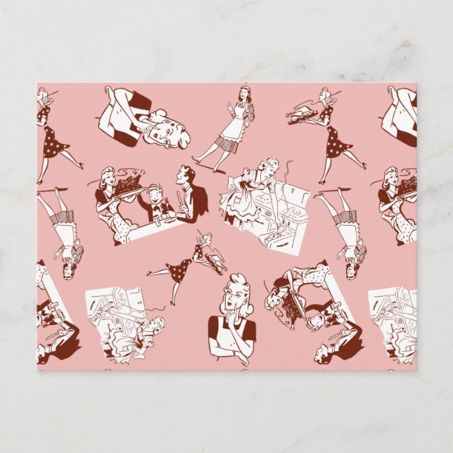 Retro Housewife Postcard (Front)