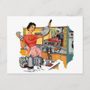 Retro Housewife Postcard