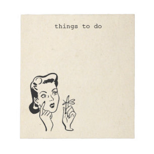 Retro Housewife Things to Do Memo Pad