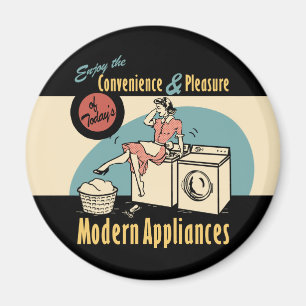 Retro Housewife Washer Dryer Magnet