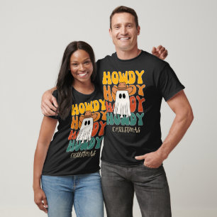 Retro Howdy Christmas Couple T-Shirt