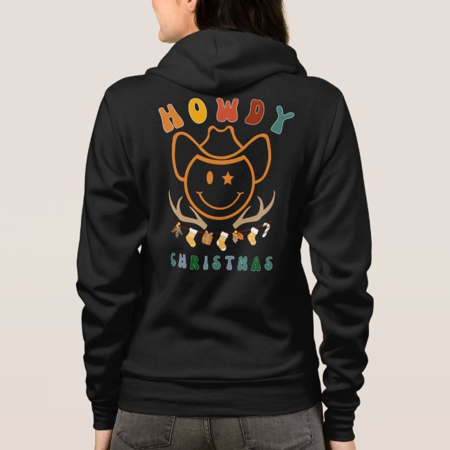 Retro Howdy Christmas Hoodie (Back)