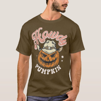 Retro Howdy Pumpkin Fall Autumn Western Ghost Hall T-Shirt