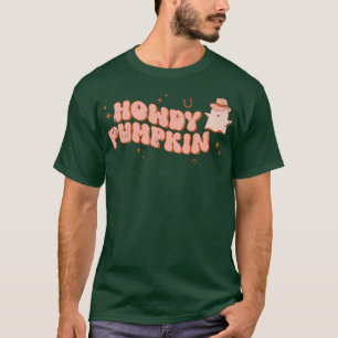 Retro Howdy Pumpkin Fall Autumn Western Halloween  T-Shirt