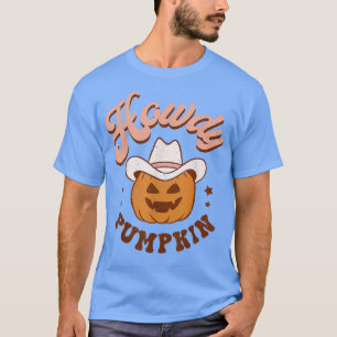Retro Howdy Pumpkin Fall Autumn Western Halloween T-Shirt