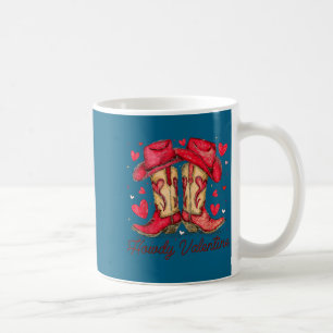 Retro Howdy Valentine Cowboy Boots Western Valenti Coffee Mug