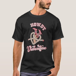 Retro Howdy Valentine Heart Groovy Vibes Western C T-Shirt