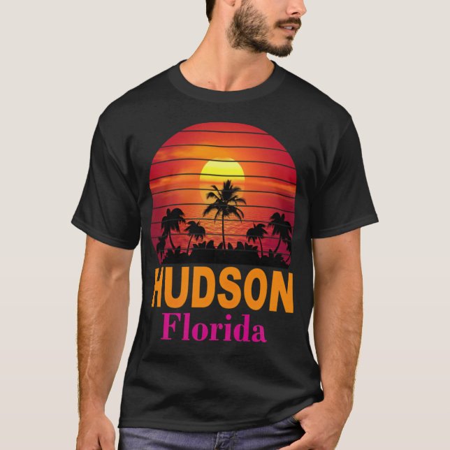 Retro hudson Beach Florida sea beach shirts  (Front)