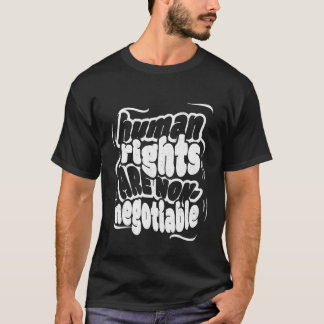 Retro Human Rights Design with Distressed White Ty T-Shirt