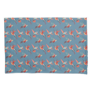 Retro Hummingbird Pattern Pillowcase