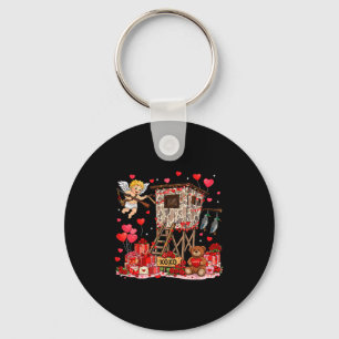 Retro Hunting Duck Camo Baby Cupid Valentines  Key Ring