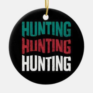 Retro Hunting Season Hunter Vintage Men Women Boys Ceramic Tree Decoration