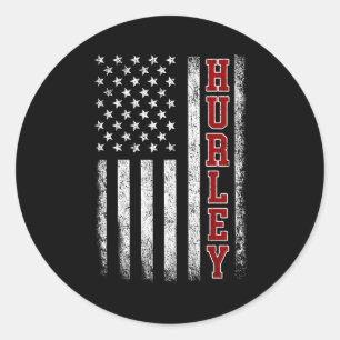 Retro Hurley Home State Cool 70s 80s Style Sunset  Classic Round Sticker