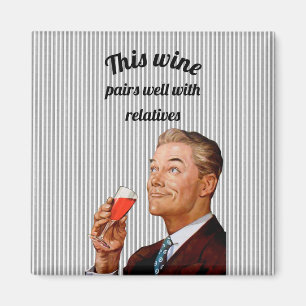 Retro Husband Funny Wine Saying Magnet