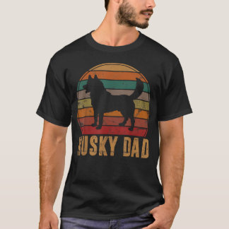 Retro Husky Dad Dog Owner Pet Siberian Huskies T-Shirt