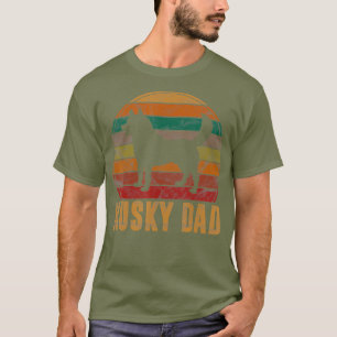 Retro Husky Dad Gift Dog Owner Pet Siberian T-Shirt