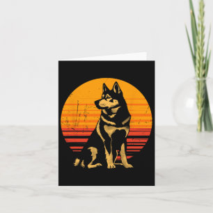Retro Husky Dog Owner Gift Vintage Siberian Husky Card