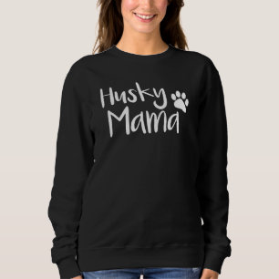 Retro Husky Mama Dog Mom Husky   Siberian Husky Mo Sweatshirt