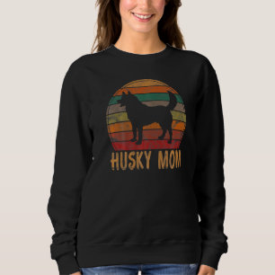 Retro Husky Mum  Dog Mother Pet Siberian Huskies M Sweatshirt