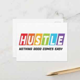 Retro Hustle Nothing Good Comes Easy Postcard